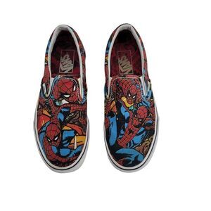 Vans X Marvel Spider Man Slip‎ On Sneakers Mens 6 Womens 7.5 Streetwear Skater